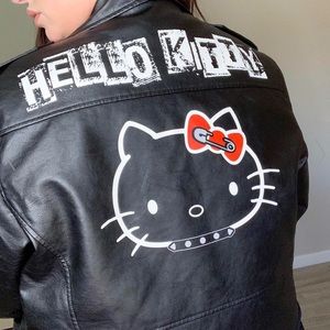 💀Hello Kitty Moto Leather Jacket💀